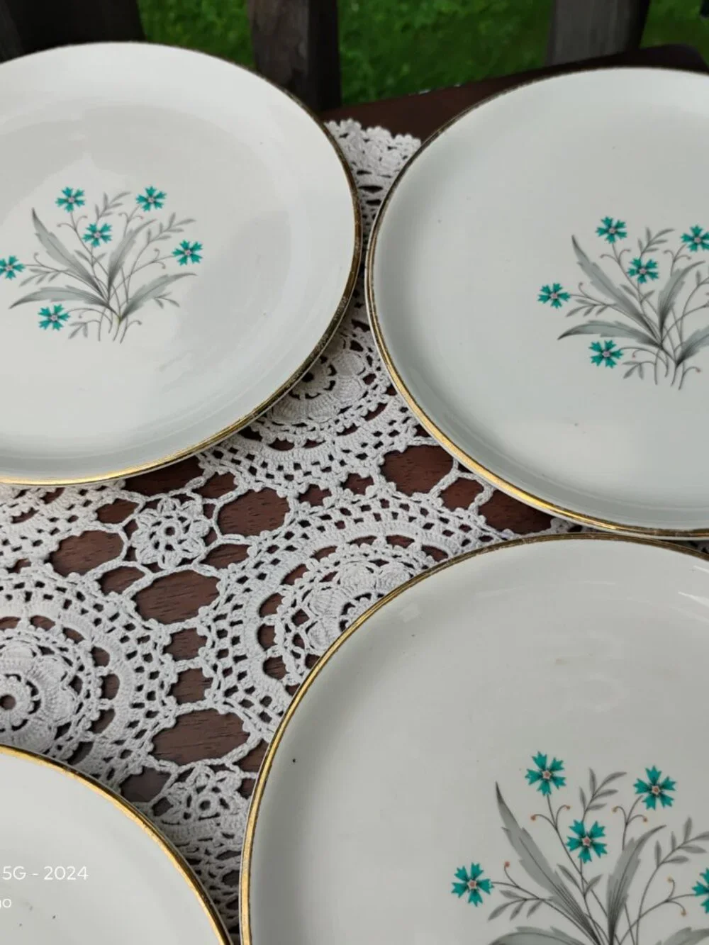 Scio Pottery Company Lot of 5 salad or bread plates Hampton Pattern circa 1960s